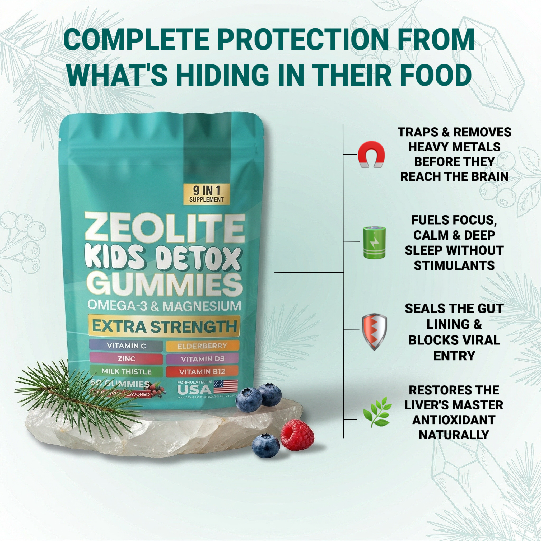 IM.MUN Zeolite Kids 9-in-1 Detox Gummies