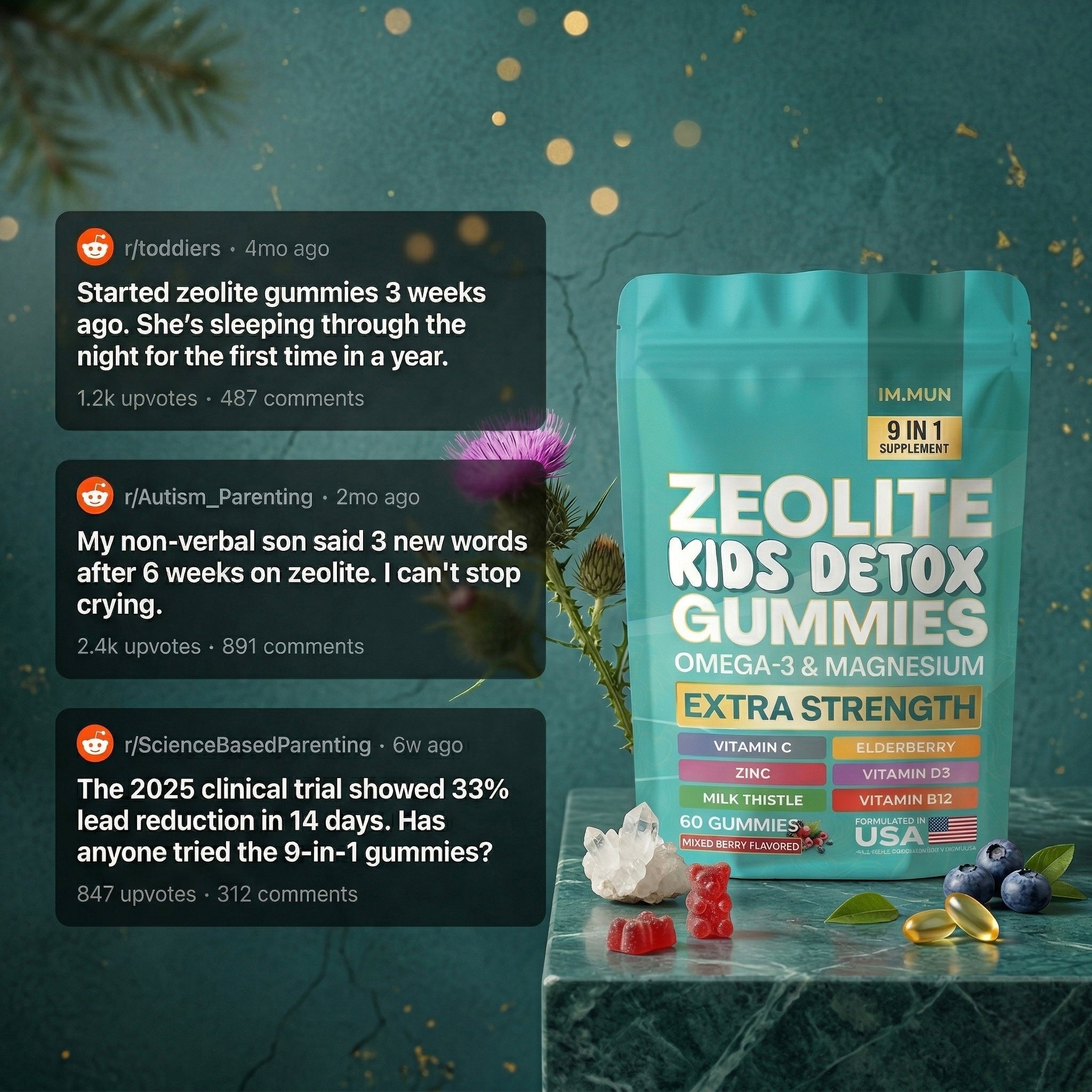 IM.MUN Zeolite Kids 9-in-1 Detox Gummies