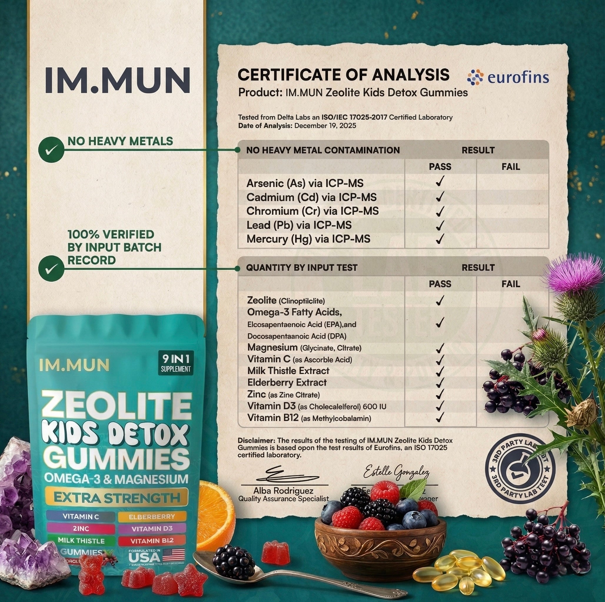 IM.MUN Zeolite Kids 9-in-1 Detox Gummies